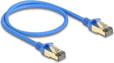 Produktbild von Delock RJ45 Netzwerkkabel Cat.8.1 F/FTP Slim 0,5 m blau