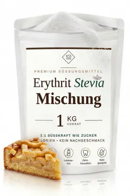 Produktbild von 100years - Erythrit mit Stevia.Gebinde:1kg