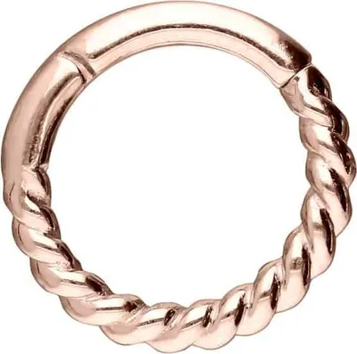 Produktbild von 18 Karat Gold Segmentring Clicker GEDREHT RoséGold | 18 Karat Innendurchmesser: 6mm