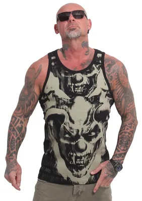 Obrázok produktu pre Yakuza Pánske tielko Afraid V02 Allover Slim, čierne, S