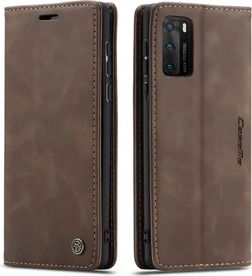 Produktbild von Huawei P40 Hülle, LaimTop Retro Kunstledertasche TPU Innere, Kartenfächer, Magnetverschluss, Klapphülle mit Standfunktion Schutzhülle für Huawei P40 Kaffee
