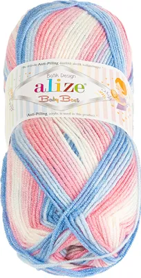 Obrázok produktu pre Priadza BABY BEST BATIK - 100g / 240 m - Ružová, Biela, Modrá