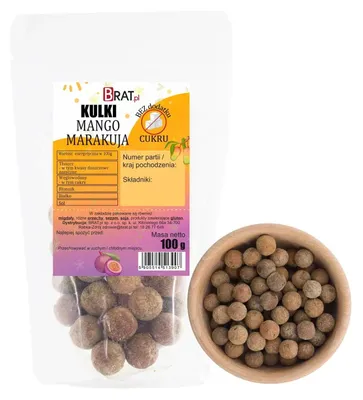 Obrázek produktu pro Kuličky s mangem a marakujou bez přidaného cukru, 100 g