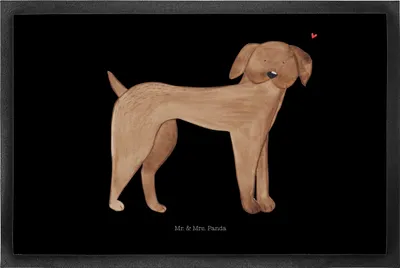 Produktbild von Mr. & Mrs. Panda Schmutzfangmatte Hund Dogge 50 x 75 cm - Schwarz - Geschenk, Fußabtreter, Herz, Deutsche, fußmatte, Hunde, Türmatte, Fussmatte, Sprüche, Bodenvorleger