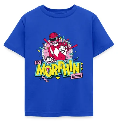 Produktbild von Spreadshirt Power Rangers It's Morphin Time Kinder T-Shirt, 98/104 (3-4 Jahre), Royalblau