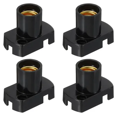 E12 LED-Lampenfassung, 4 Stück, Kunststoff, schwarz, 33,5 mm
