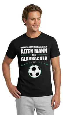 Produktbild von Spreadshirt Alten Mann Gladbach Fußball Fan Männer T-Shirt, XL, Schwarz