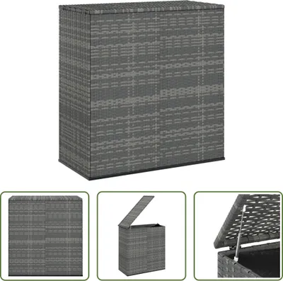 Zdjęcie produktu dla The Living Store Skrzynia na poduszki ogrodowe PE rattan 100x49x103,5 cm Szary