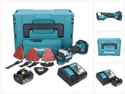 Zdjęcie produktu dla Akumulatorowe narzędzie wielofunkcyjne Makita DTM 52 RG1JX4 18 V Starlock Max Brushless + 1x akumulator 6,0 Ah + ładowarka + zestaw akcesoriów + Makpac