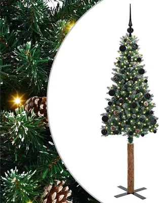 Obrázok produktu pre Úzky vianočný stromček s 150 LED-i so stojanom Zelená 150 cm
