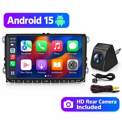 Image de 4+64G Android 13 Carplay Autorádio GPS Navi WIFI 4G BT DAB+ SWC USB FM RDS Pro VW GOLF 5 6 Touran Tiguan Passat Seat Jetta 8-Core +KAM, Image générée par une IA
