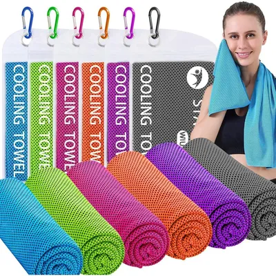 Obrázok produktu pre Chladiace uteráky, sada 6 kusov, mikrovlákno, 100 x 30 cm, vhodné na šport a voľný čas