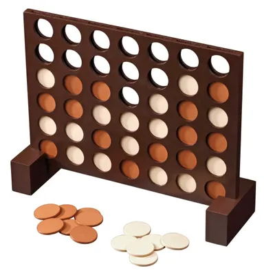 Image de Jeu de société en bois « Quatre à la suite » – Jeu de stratégie pour 2 joueurs