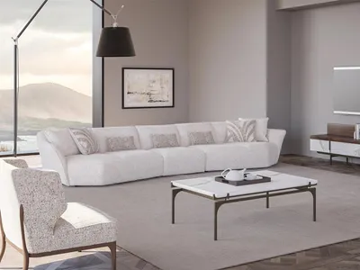 Zdjęcie produktu dla zestaw 2 sztuk sofa do salonu pięcioosobowa sofa tekstylna umeblowanie stolik kawowy