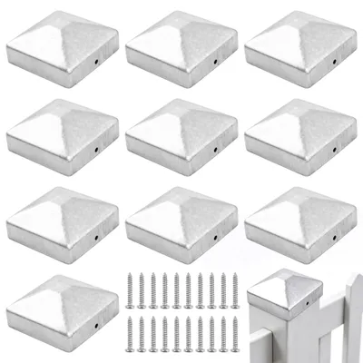 Imagen del producto de Tapas metálicas galvanizadas, 10 unidades, 7 x 7 cm, para jardín y exteriores