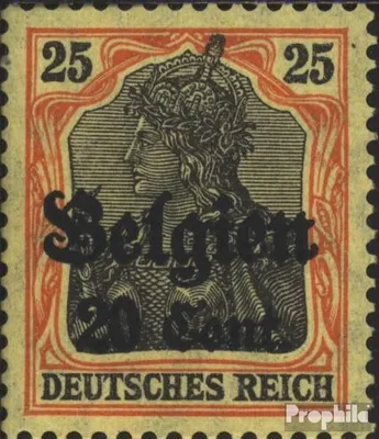 Produktbild von Briefmarken Dt. Landespost in Belgien 1916 Mi 17Za 2 , weiter Abstand zwischen 20 und Cent postfrisch Germania