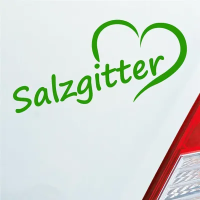 Produktbild von Auto Aufkleber Salzgitter Herz Stadt City Liebe Love 17,5x8 cm Hellgrün Sticker Heckscheibenaufkleber