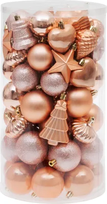 Produktbild von MAGICHOME WEIHNACHTSKUGELN, 65 St., roségold, Mix