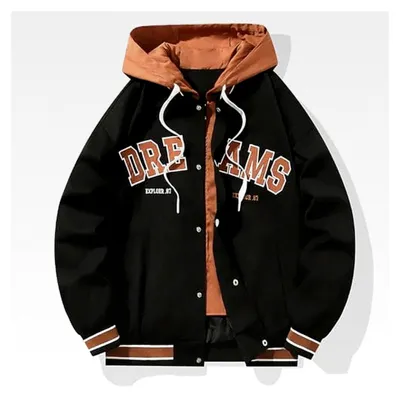 Produktbild von Baseballjacke für Herren mit Kapuze, Sweatjacke, bestickte Kapuzenjacke, Hoodie mit Alphabetdruck, Zipper Sweatjacken, Kapuzenpullover, Vintage Streetwear, Geschenke