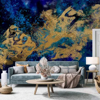 Produktbild von Selbstklebende Folie Fototapete - Gorgeous Blue 343x256 cm Abstrakt f-A-10010-a-a