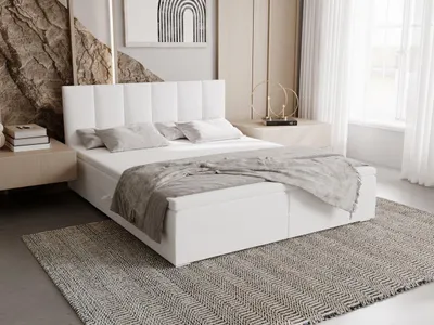 Obrázek produktu pro Čalouněná postel 140x200 ELSIE 3 s úložným prostorem - bílá