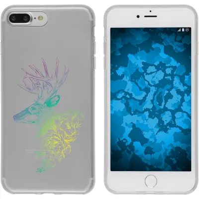 Produktbild von PhoneNatic Case kompatibel mit Apple iPhone 7 Plus / 8 Plus Silikon-Hülle Floral Hirsch M7-4