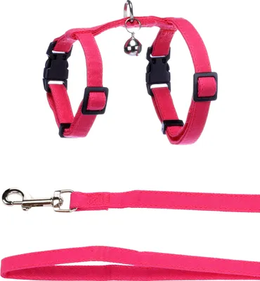 Productafbeelding van Flamingo-harnas met lijntje voor kittens, model Fuchsie – A: 15-22 cm, B: 20-30 cm, C