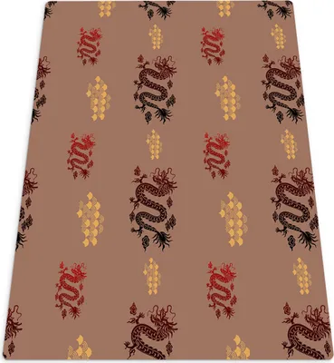 Produktbild von Stuhlunterlage - Bürostuhlunterlage - Stuhlmatte - Bodenmatte - 100x70 cm - Asiatisches Drachenmuster