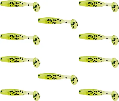 Produktbild von 10 Mini Gummifische Kunstköder Jig Drop Shot Köder Forelle , Länge:5cm, Farbe:Grün-Schwarz