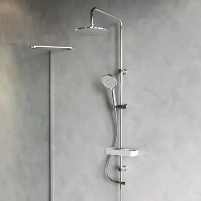 Produktbild von AM.PM Duschsystem Play mit Regendusche und Duschablage, Chrom