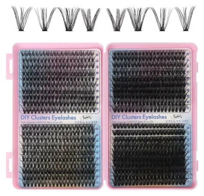 Produktbild von Wimpern-Cluster Set 800 Stück, 9-16mm, D Curl, DIY Wimpernverlängerung, 30D/40D/50D/60D