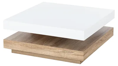 Produktbild von home24 Couchtisch - Hochglanz Weiß / Eiche Sonoma Nachbildung