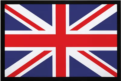 Produktbild von Fußmatte Union Jack Britische Flagge Aufdruck Print Fahne England rutschfest & waschbar Moonworks® schwarz 60x40cm