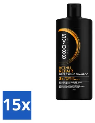 Imagen del producto de 15 champús Syoss Repair para cabello seco y dañado, 440 ml - Paquete económico - 15 unidades