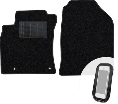 Image de moto-MOLTICO Tapis de sol avant en velours noir Set de tapis de voiture 2 pièces pour Hyundai i30 III à partir de 2017