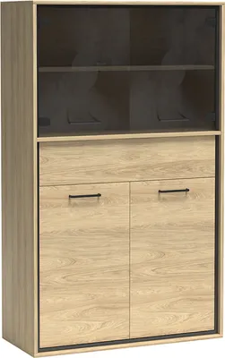 Produktbild von Vitrinenschrank, Eiche, MEGARA-161