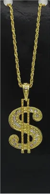 Produktbild von Goldene Dollar Halskette mit "Edelsteinen"