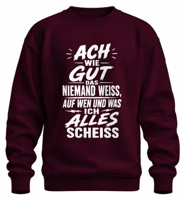 Imagen del producto de Ach, qué bueno que nadie sabe... Camiseta con estampado "Statement", "Sarkasmus" (sarcasmo), color burdeos, talla L