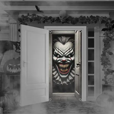 Obrázok produktu pre Dekorácia na dvere na Halloween, banner s motívom lebky, 200 x 90 cm, pre strašidelnú atmosféru