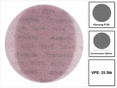 Produktbild von Mirka Abranet Ø 225 mm Grip Schleifstreifen P120, 25 Stück