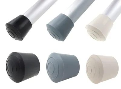 Obrázok produktu pre 16 gumových podstávok na nábytok, krytky, 16 mm, čierna farba, vhodné na stoly a stoličky