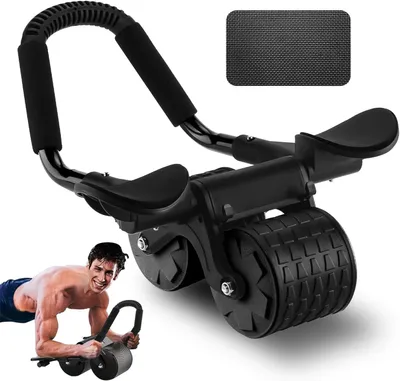 Produktbild von Bauchroller mit Ellbogenstütze, automatischem Rücklauf und Doppelrädern – Bauchmuskeltrainer – Bauchroller
