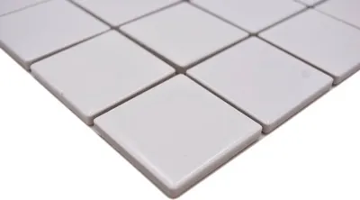 Produktbild von Handmuster Mosaik Fliese Keramik weiß matt Fliesenspiegel Badezimmerwand MOS16B-0111_m