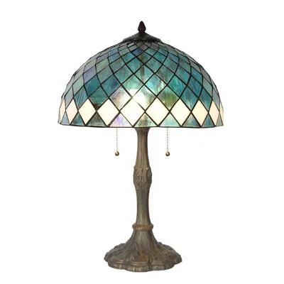 Produktbild von Clayre & Eef Tiffany Tischlampe Ø 40x61 cm Blau Glas