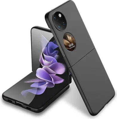 Produktbild von Silikon Hülle für Huawei P50 Pocket Schutzhülle Matt Schwarz Backcover Handy Case