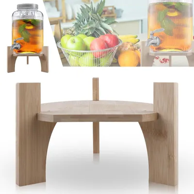 Imagen del producto de Soporte de madera para dispensador de bebidas, ideal para fiestas