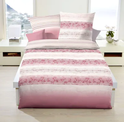 Produktbild von JACK by Kaeppel Fein Biber Wende Bettwäsche 2 tlg. 135x200cm Palace Paisley Rosenholz Rosé Rosa Offwhite