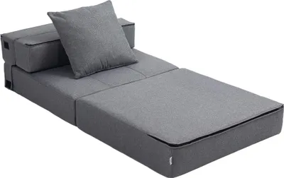 Produktbild von Schlafsessel Relaxsessel Gästebett. abnehmbarer Bezug, 70 cm x 70 cm x 61 cm, Dunkelgrau