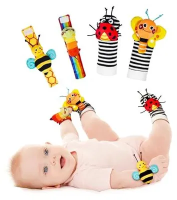 Produktbild von Handgelenk Rasselsocken und Fußfinder Baby Spielzeug, Babyspielzeug Lernspielzeug Für Neugeborene Jungen und Mädchen 0–12 Monate Babygeschenke Für Babyparty, Babygeburtstag