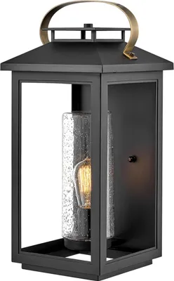 Produktbild von Wandlampe außen Glas E27 IP44 H: 51,8 cm Schwarz eckig Vintage Wandleuchte